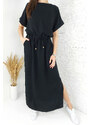 Moda Italia Dlouhé černé šaty 0123B