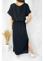 Moda Italia Dlouhé černé šaty 0123B
