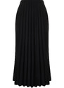 Trendyol Black Pleated Knitted Skirt