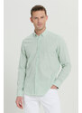 AC&Co / Altınyıldız Classics Men's A.mint Slim Fit Buttoned Collar Linen Look 100% Cotton Flared Shirt