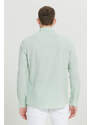 AC&Co / Altınyıldız Classics Men's A.mint Slim Fit Buttoned Collar Linen Look 100% Cotton Flared Shirt