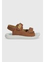 Dětské nubukové sandály Geox SANDAL LIGHTFLOPPY hnědá barva