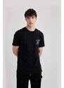 DEFACTO Slim Fit Crew Neck Printed T-Shirt