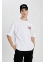 DEFACTO Oversize Fit Crew Neck Printed T-Shirt