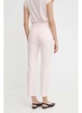 Kalhoty Lauren Ralph Lauren dámské, růžová barva, fason cargo, high waist, 200811955