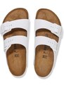 Kožené pantofle Birkenstock Arizona pánské, bílá barva, 1025048