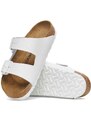 Kožené pantofle Birkenstock Arizona pánské, bílá barva, 1025048