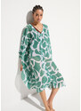bonprix Plážové kaftanové šaty ze šifonu Zelená