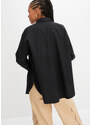 bonprix Oversized košile s knoflíkovou lištou Černá