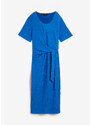 bonprix Midi šaty ze strukturovaného žerzeje s uzlem Modrá