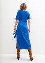bonprix Midi šaty ze strukturovaného žerzeje s uzlem Modrá