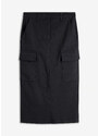 bonprix Cargo sukně s organickou bavlnou Černá