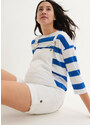bonprix Těhotenské džínové šortky s laclem, s bavlnou Bílá