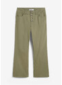 bonprix Strečové džíny High Waist, Cropped Zelená
