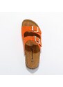 Blancheporte Kožené pantofle se 2 sponami oranžová 36