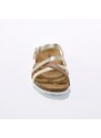 Blancheporte Korkové páskové pantofle hnědošedá/zlatá 36