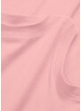 bonprix Žebrované žerzejové šaty s rozparkem Růžová