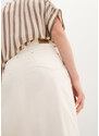bonprix Strečová sukně z džínoviny, v midi délce Bílá