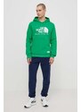 Bavlněná mikina The North Face M Berkeley California Hoodie pánská, zelená barva, s kapucí, s potiskem, NF0A55GFPO81