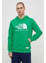 Bavlněná mikina The North Face M Berkeley California Hoodie pánská, zelená barva, s kapucí, s potiskem, NF0A55GFPO81