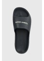 Pantofle Tommy Jeans TJW CHUNKY FLATFORM SLIDE dámské, tmavomodrá barva, na platformě, EN0EN02454