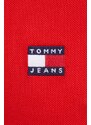 Bavlněné polo tričko Tommy Jeans červená barva, DM0DM18314