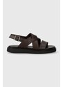 Kožené sandály Vagabond Shoemakers CONNIE dámské, hnědá barva, na platformě, 5757-401-35
