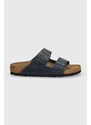 Kožené pantofle Birkenstock Arizona dámské, tmavomodrá barva, 1027072