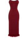 Trendyol Burgundy Body-fitting Woven Corset Detail Otricated Elegant Evening Dress