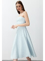 Trendyol Blue Waist Drop/Skater Elegant Evening Dress