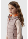 Dívčí péřová vesta s výplní ze syntetického peří 4F - béžová