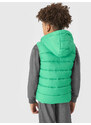 Chlapecká péřová vesta s výplní ze syntetického peří 4F - zelená