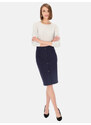 Potis & Verso Woman's Skirt Venta Navy Blue