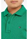 Dětská bavlněná polokošile Tommy Hilfiger zelená barva