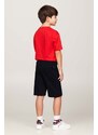 Dětské bavlněné šortky Tommy Hilfiger tmavomodrá barva