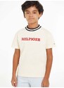 Dětské tričko Tommy Hilfiger béžová barva, s potiskem