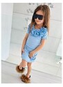 By Mini - butik Letní frill mini šaty baby blue