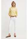 Lněná košile Polo Ralph Lauren žlutá barva, regular, s klasickým límcem