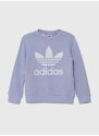 Dětská mikina adidas Originals fialová barva, s potiskem