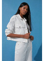 Trendyol White Oversize Denim Jacket