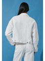 Trendyol White Oversize Denim Jacket
