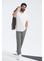 AC&Co / Altınyıldız Classics Men's Gray Slim Fit Casual Cut Jogger Pants with Tie Waist Side Pockets.