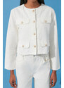 Trendyol White Button Detailed Denim Jacket