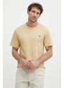 Bavlněné tričko Lacoste béžová barva