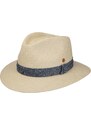 Exkluzivní panamský klobouk - Fedora s modrou stuhou - ručně pletený, UV faktor 80 - Mayser Gero