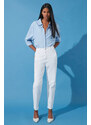 Trendyol White More Sustainable High Waist Mom Jeans