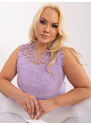 Fashionhunters Lilac dámská halenka plus size s krajkou