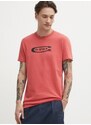 Bavlněné tričko G-Star Raw růžová barva, s potiskem