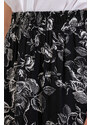 Bigdart Women's Black Patterned Long Viscose Skirt 1898