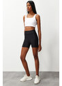 Trendyol Black Gathering Stitch Detail Knitted Sports Shorts Tights